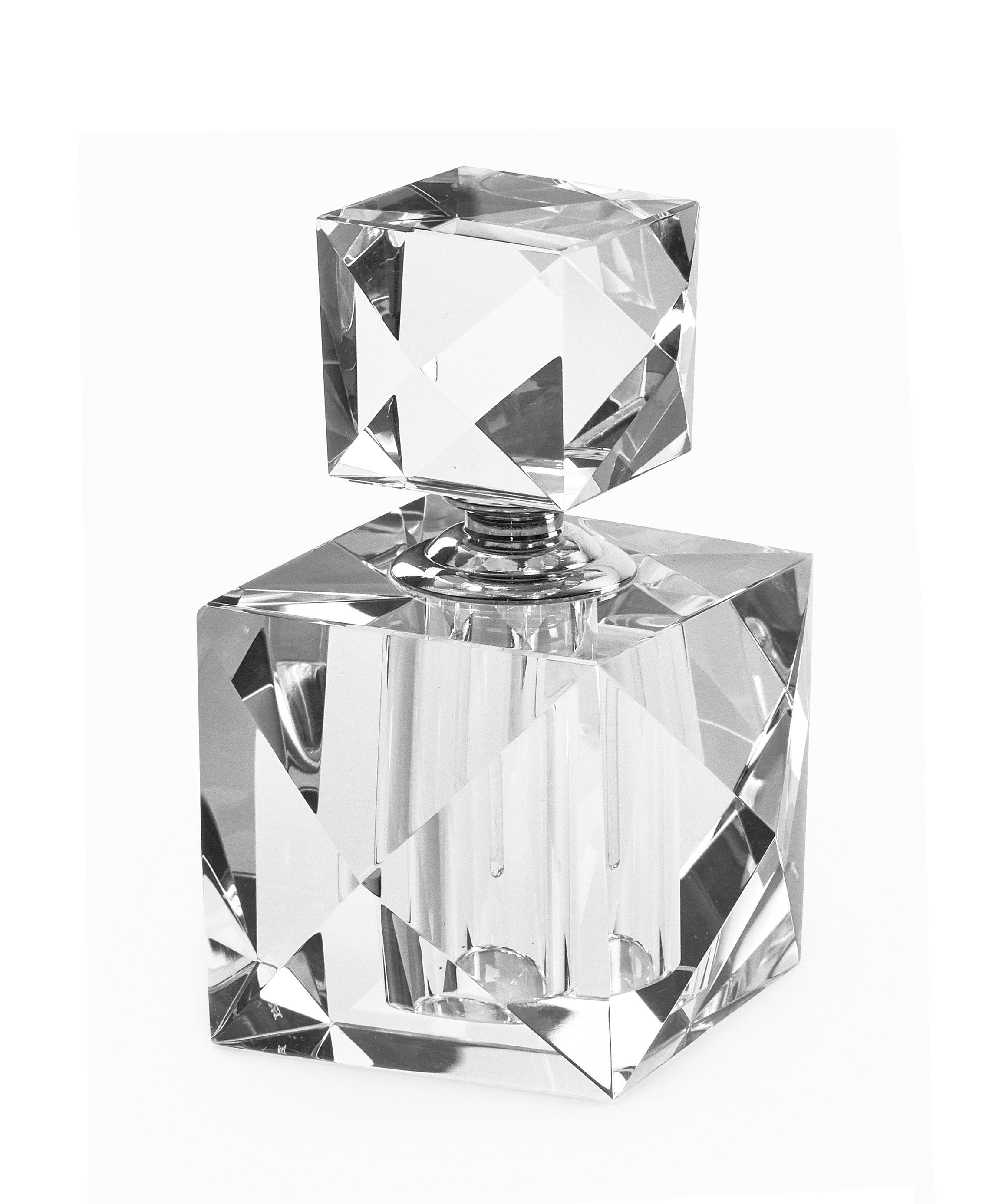Tizo Square Crystal Glass Diamond Perfume Bottle