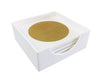 Tizo White & Gold Circle Wood Coaster Set