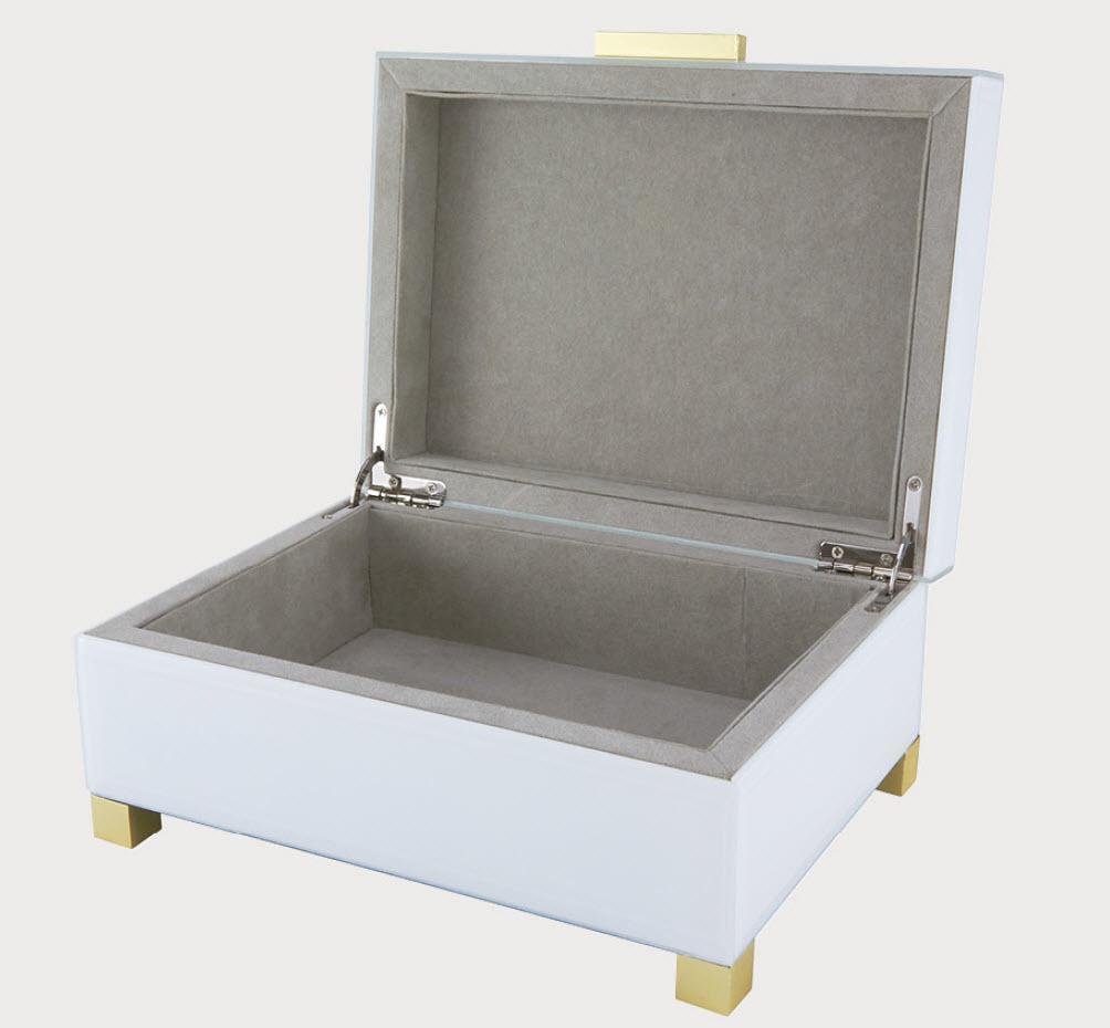 Tizo Designs Home Tizo White & Gold Footed Box