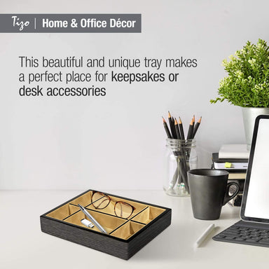 Tizo Designs Giftware Tizo Wood Valet Tray Organizer - Black Apricot