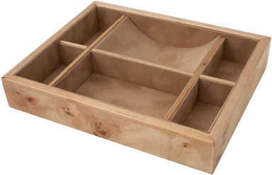 Tizo Designs Giftware Tizo Wood Valet Tray Organizer - Natural Tan Burl Finish