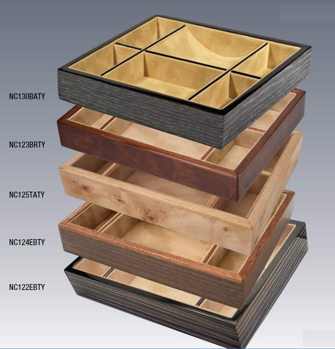 Tizo Designs Giftware Tizo Wood Valet Tray Organizer - Striped Brown Wenge