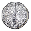 Tozai Home Home Tozai Home Jaipur Palace Gray and White Inlaid Decorative Round Serving Tray