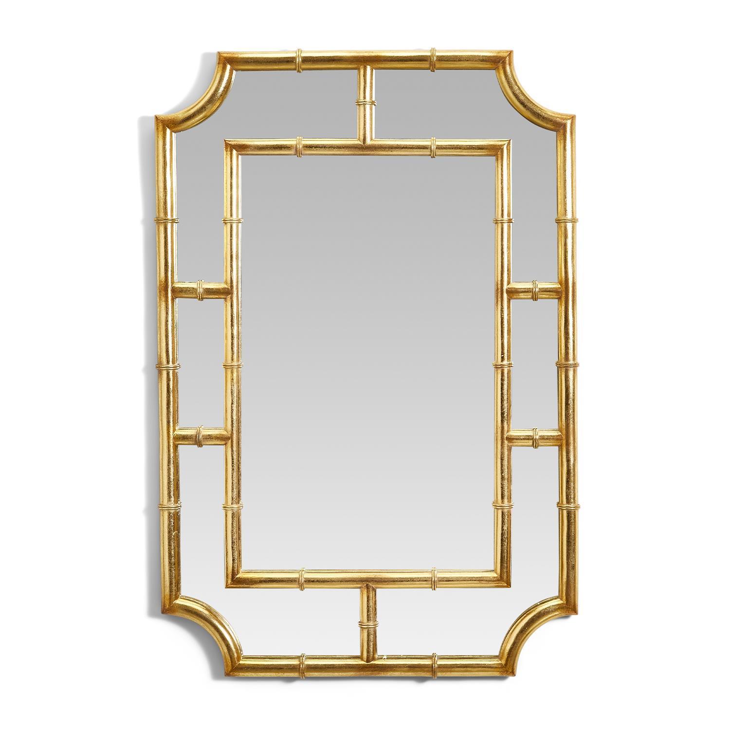 Twos Company Home Grand Ambitions Golden Bamboo Wall Mirror