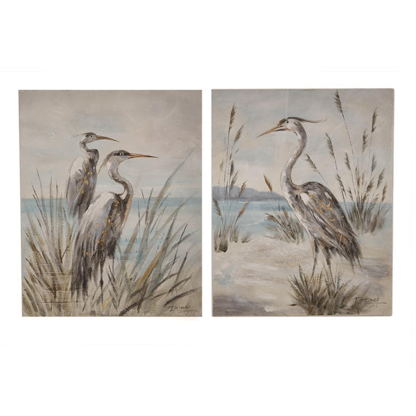 Shore Bird Wall Art Canvas Set of 2