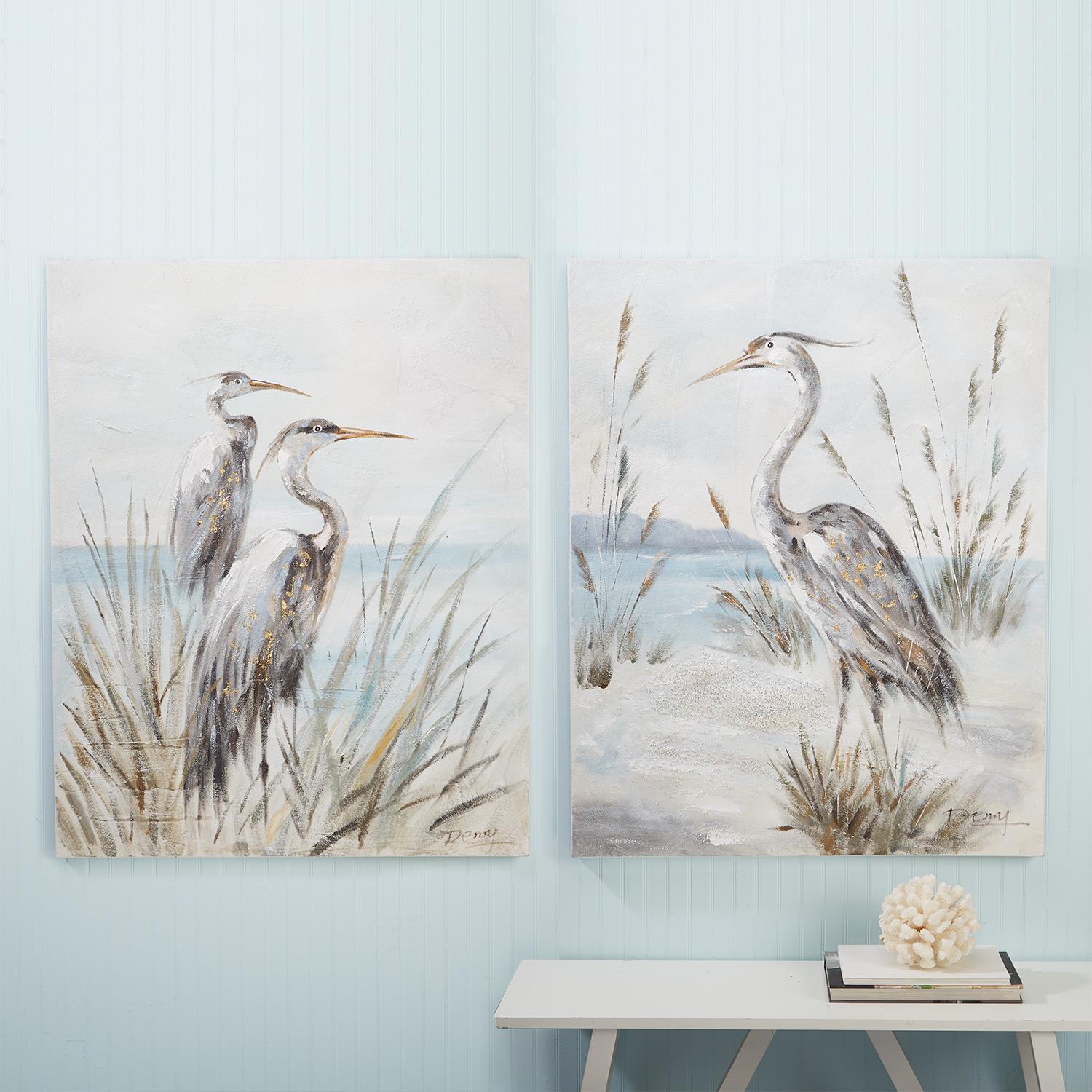 Shore Bird Wall Art Canvas Set of 2