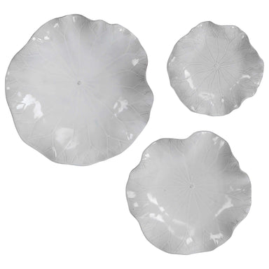 Uttermost Home Uttermost Abella Ceramic Wall Decor, S/3, White