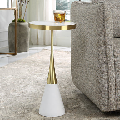 Uttermost Furniture Uttermost Apex White Concrete Accent Table
