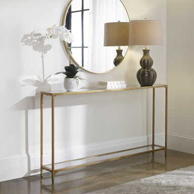 Uttermost Home Decor Uttermost Crosley Narrow Console Table - Gold