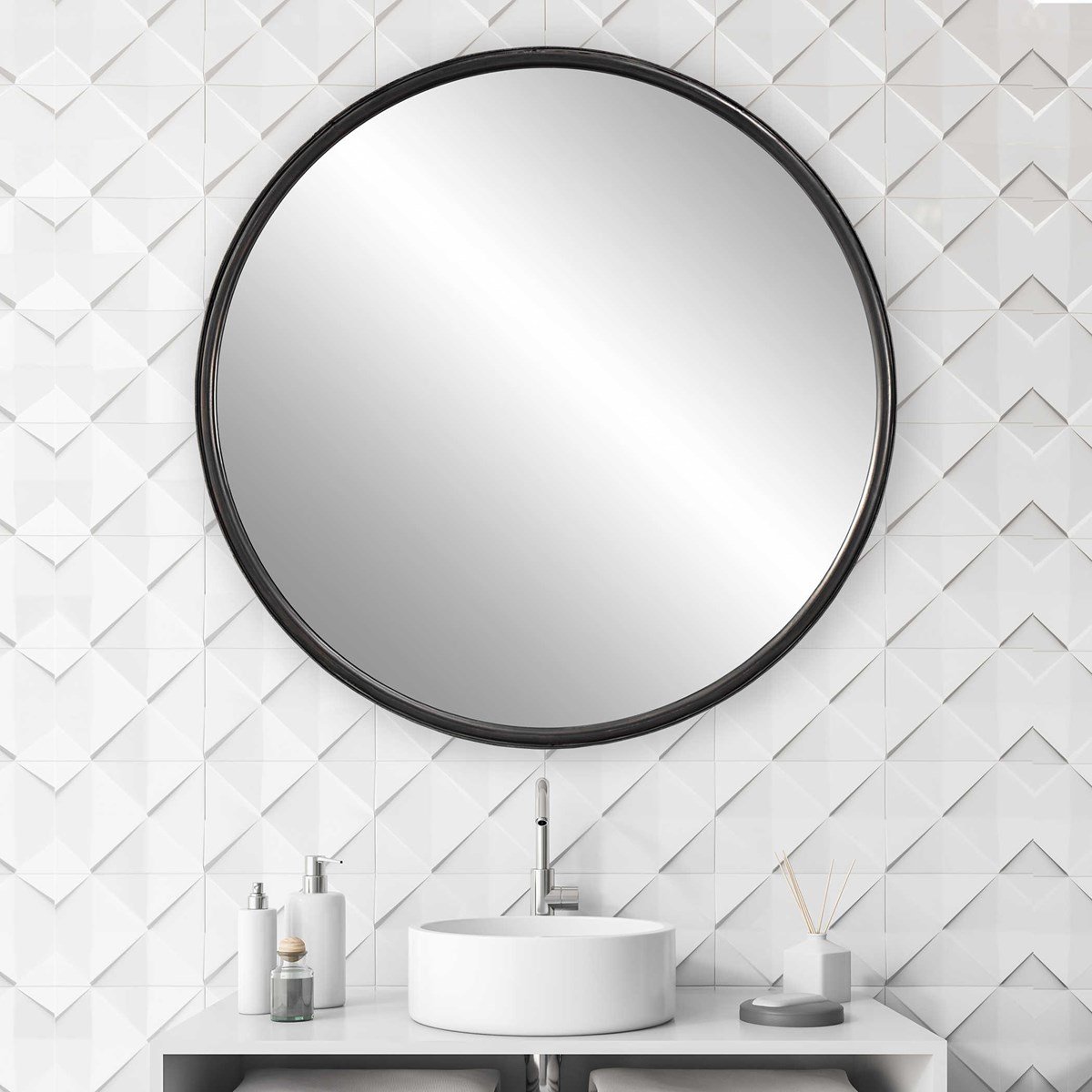 Uttermost Home Oversized Uttermost Dawsyn Round Mirror