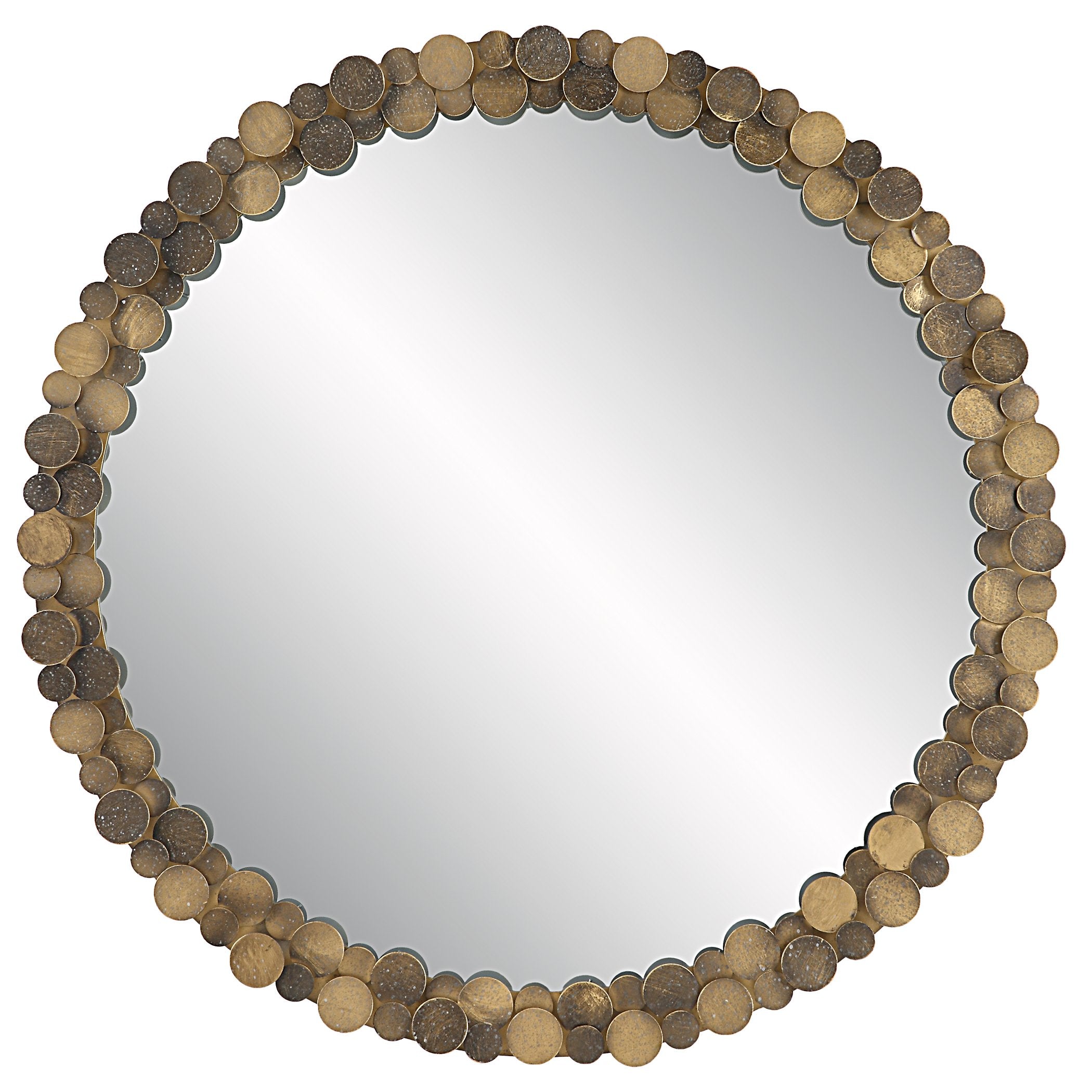 Uttermost Home Motor Freight-Rate To Be Quoted Uttermost Dinar Round Aged Gold Mirror