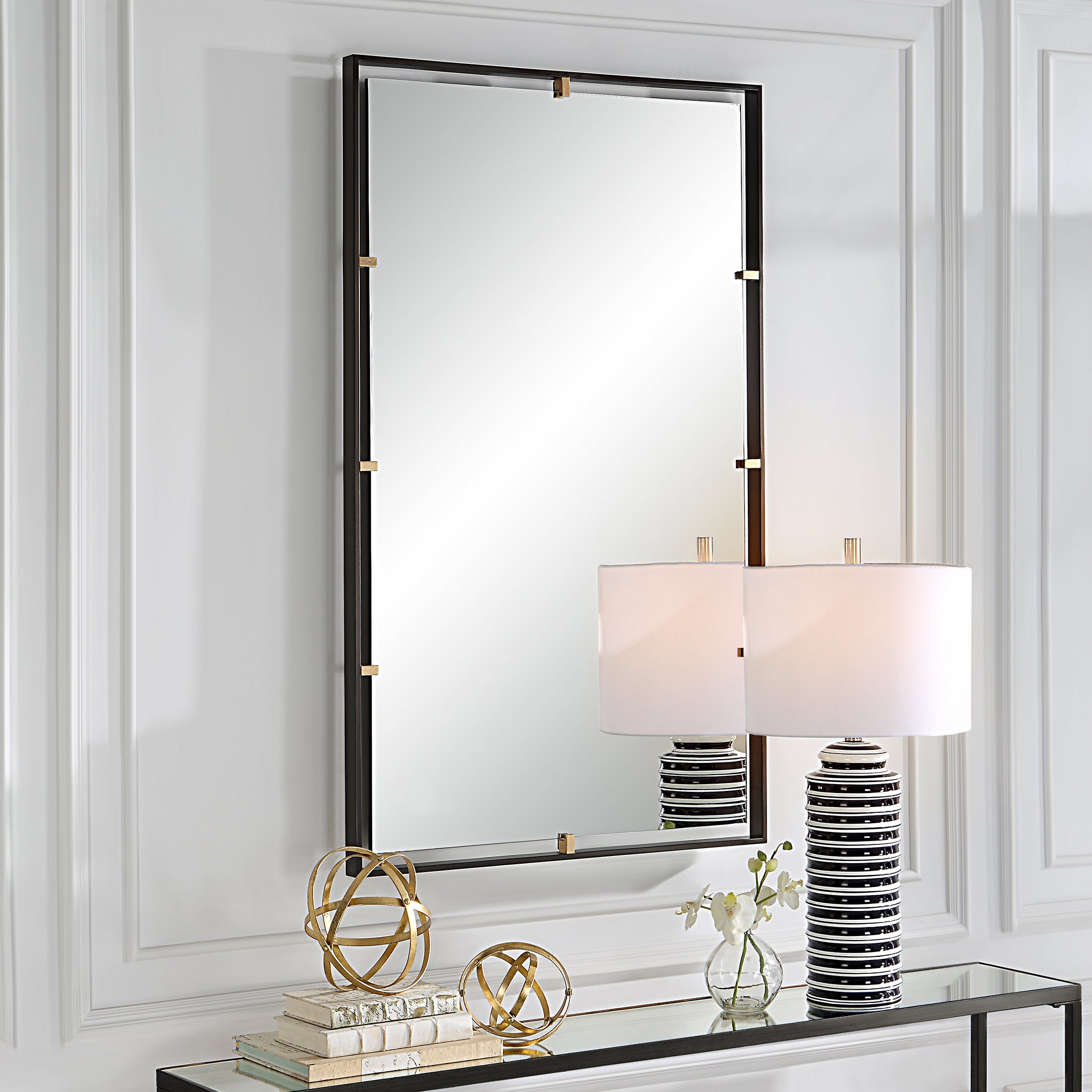 Uttermost Home Decor Motor Freight - Rate to be Quoted Uttermost Egon Rectangular Bronze Mirror