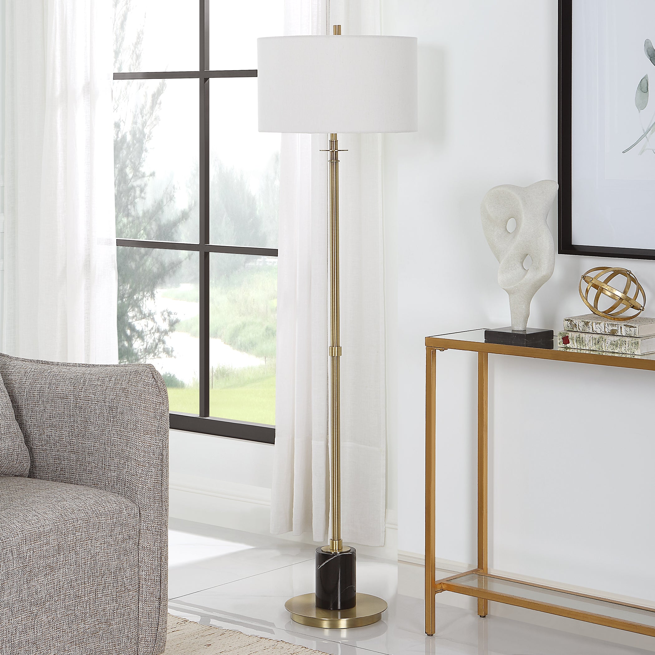 Uttermost Lighting Uttermost Guard Brass Floor Lamp