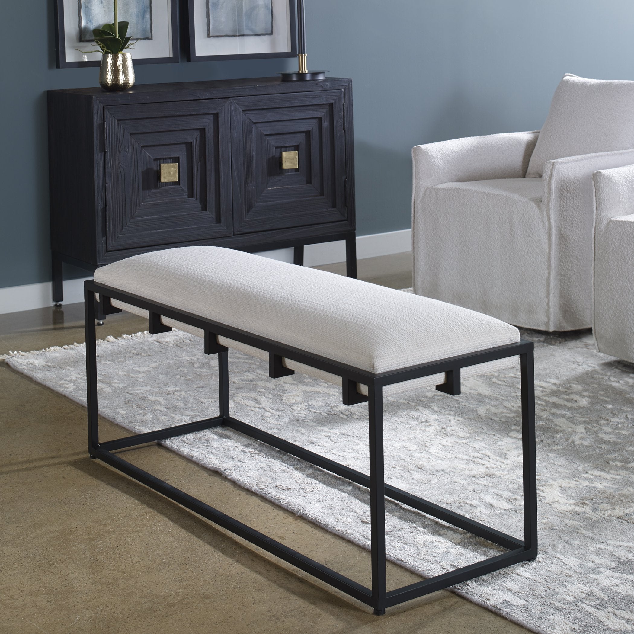 Uttermost Home Motor Freight-Rate To Be Quoted Uttermost Paradox Iron & Fabric Bench