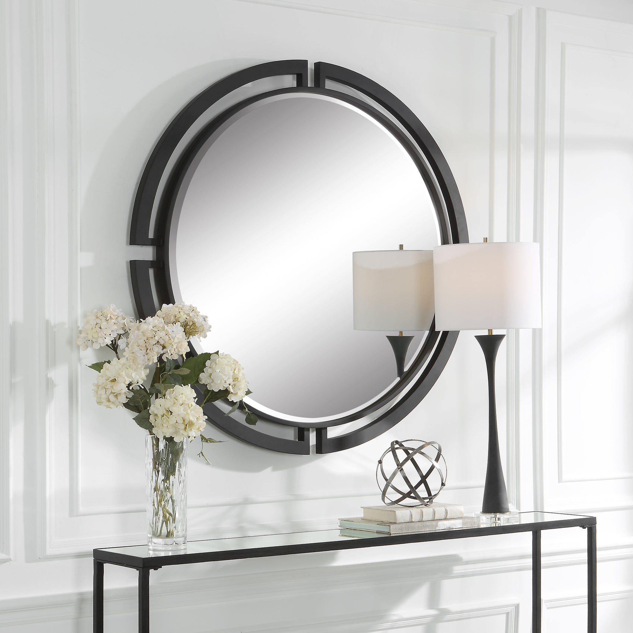 Uttermost Home Decor Motor Freight - Rate to be Quoted Uttermost Quadrant Modern Round Mirror