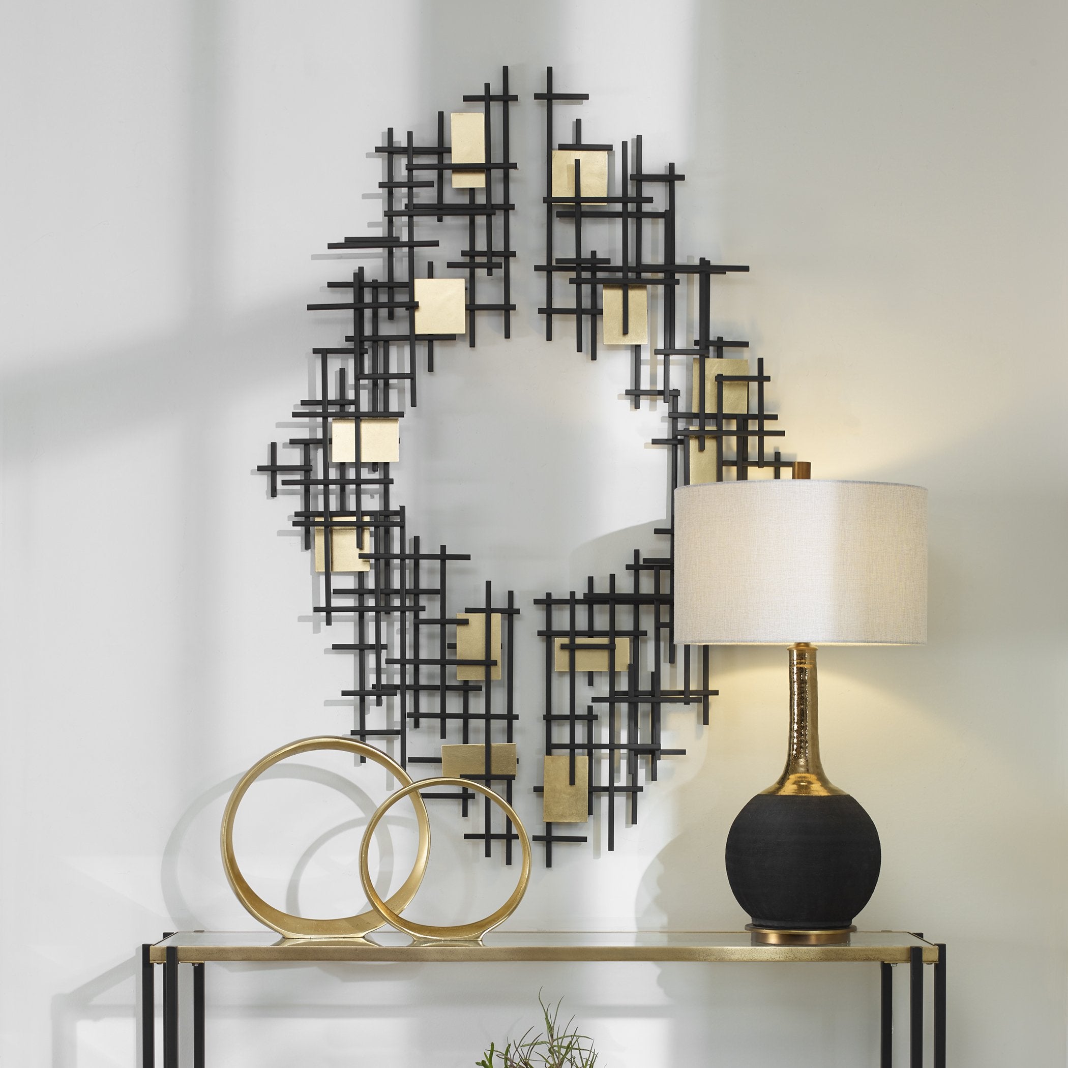 Uttermost Home Uttermost Reflection Metal Grid Wall Decor, S/2