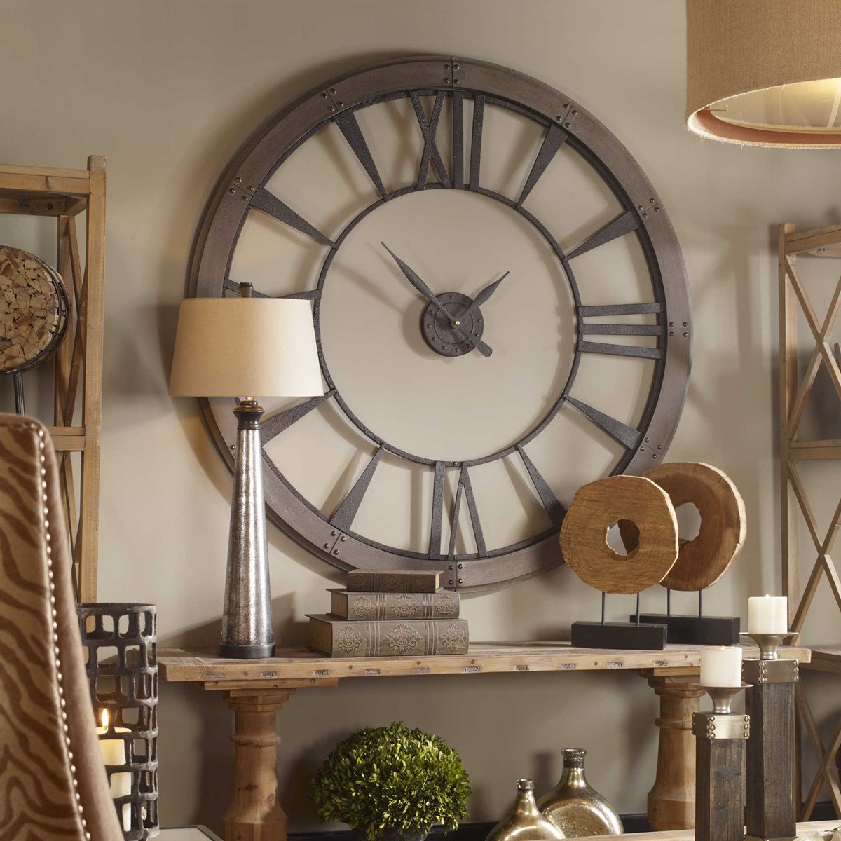 Uttermost Home Oversized Uttermost Ronan Large Wall Clock