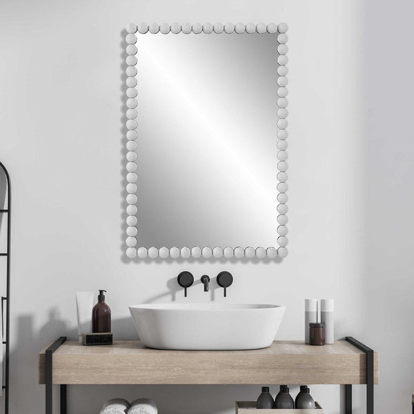 Uttermost Home Decor Uttermost Serna White Vanity Mirror