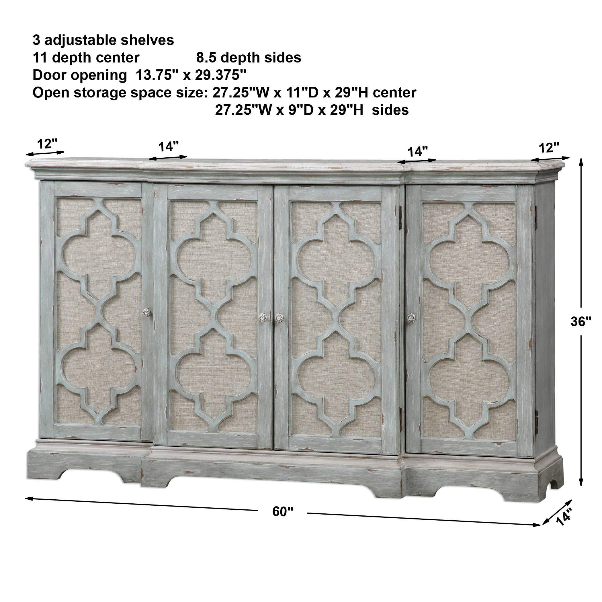 Uttermost Home Motor Freight - Rate to be Quoted Uttermost Sophie 4 Door Cabinet