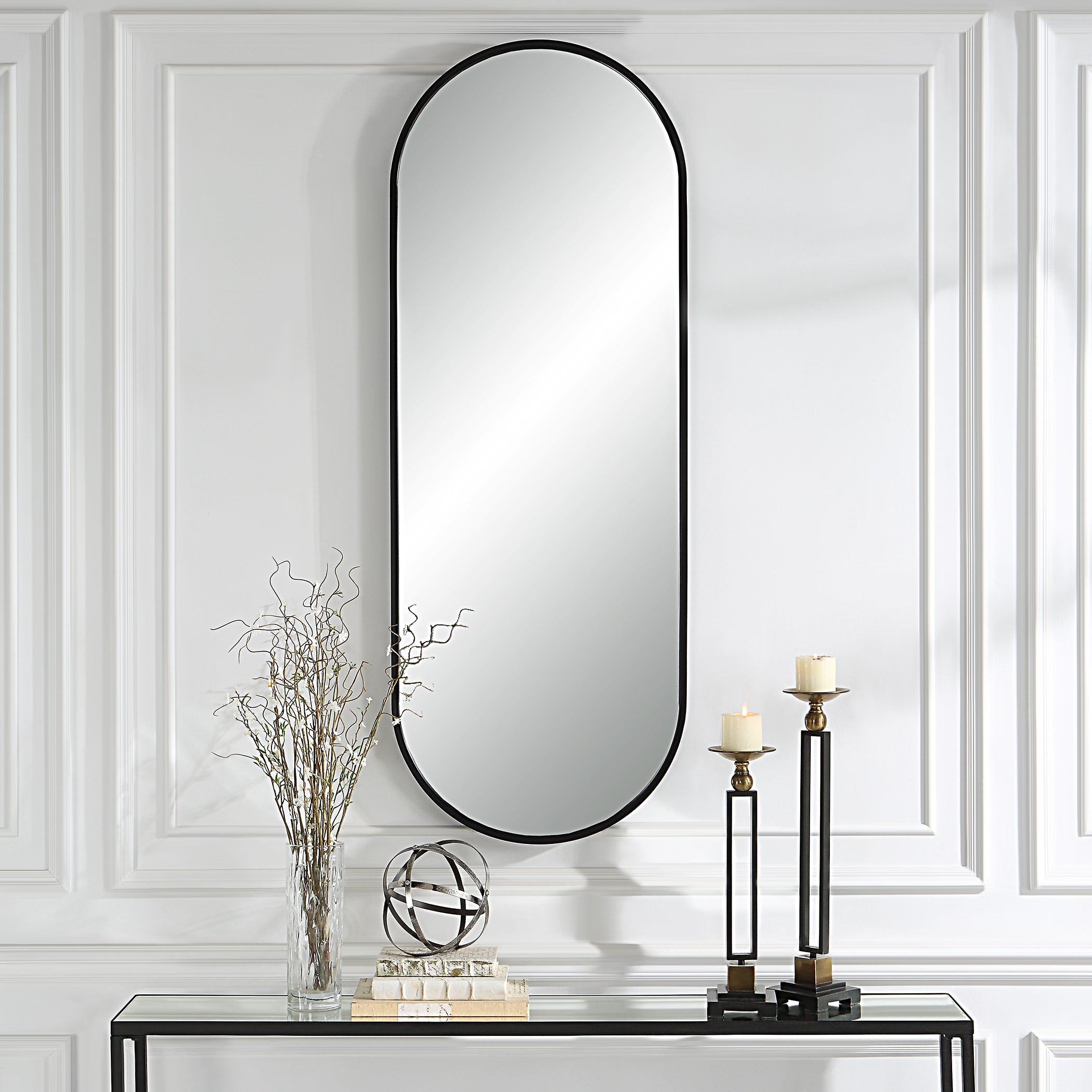 Uttermost Home Decor Uttermost Varina Tall Black Mirror