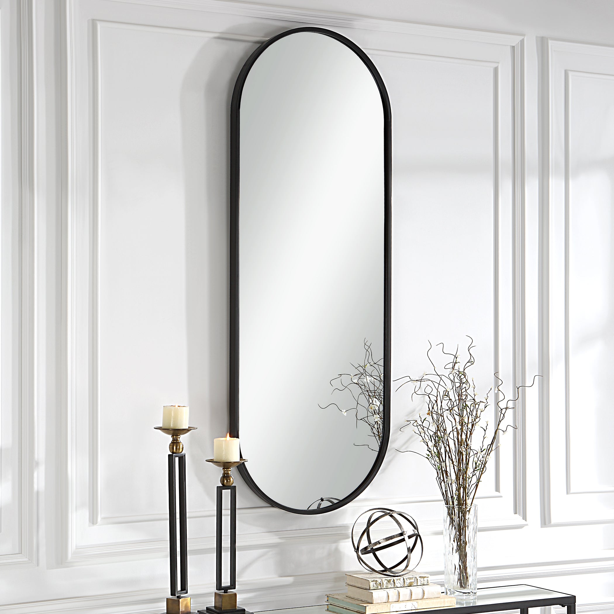 Uttermost Home Decor Uttermost Varina Tall Black Mirror