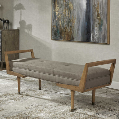 Uttermost Furniture Motor Freight-Rate to be Quoted Uttermost Waylon Bench, Taupe Gray