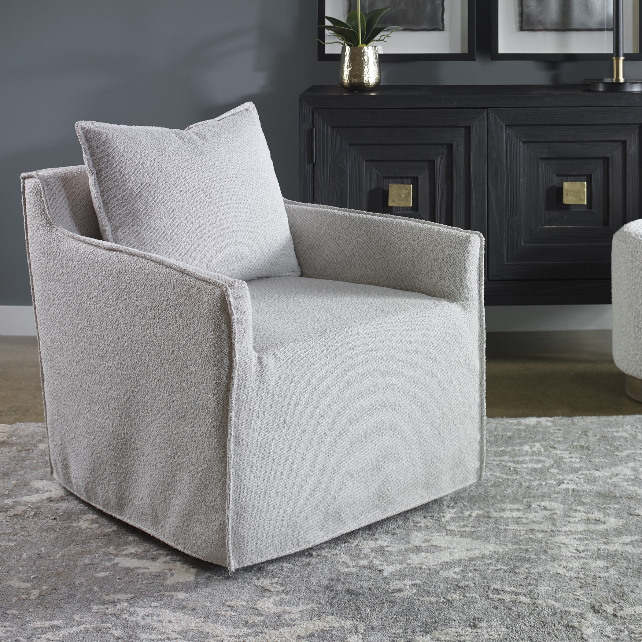 Uttermost Home Motor Freight-Rate To Be Quoted Uttermost Welland Gray Swivel Chair