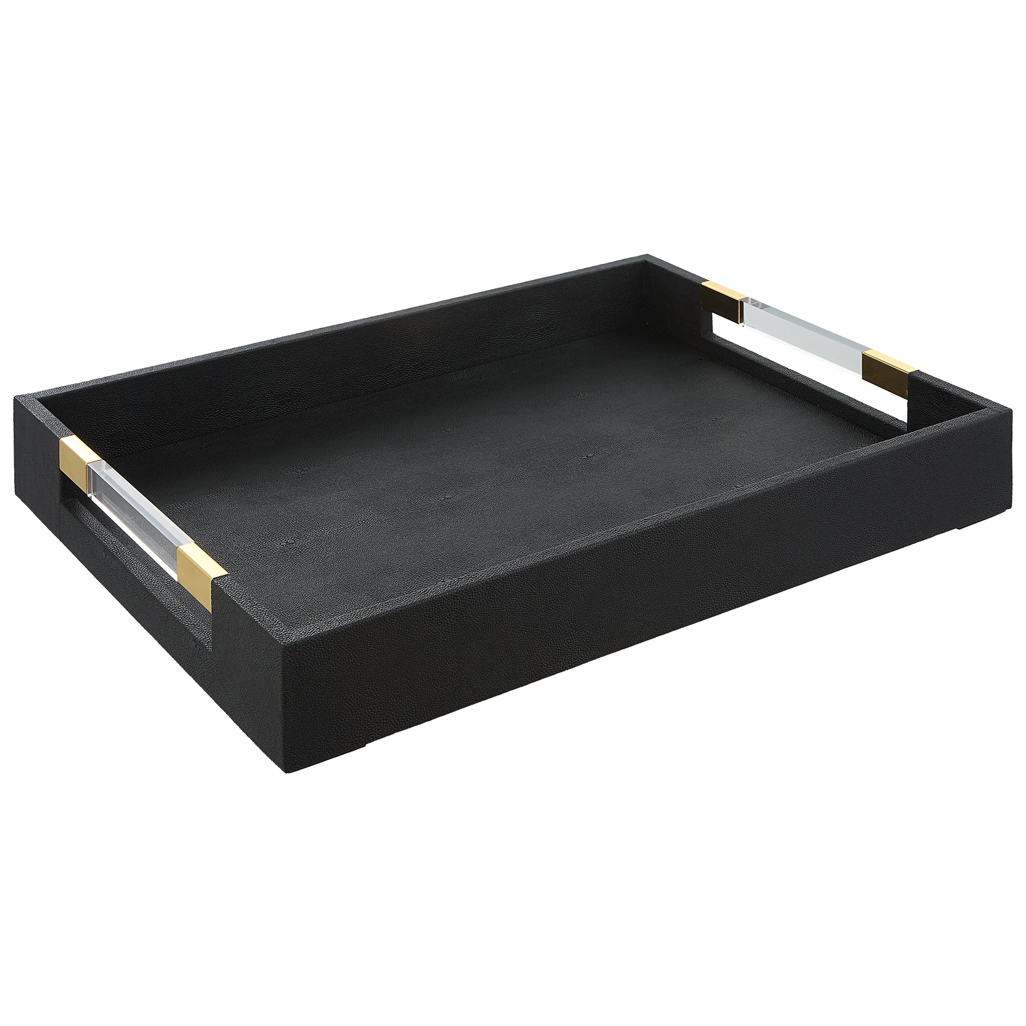 Uttermost Home Decor Uttermost Wessex Black Shagreen Tray