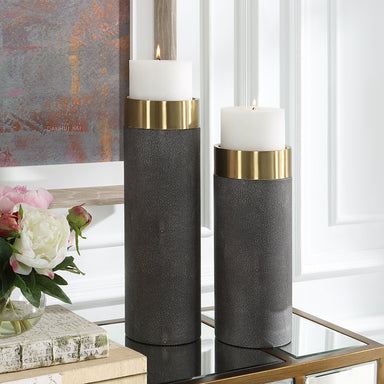 Uttermost Home Decor Uttermost Wessex Gray Candleholders, S/2