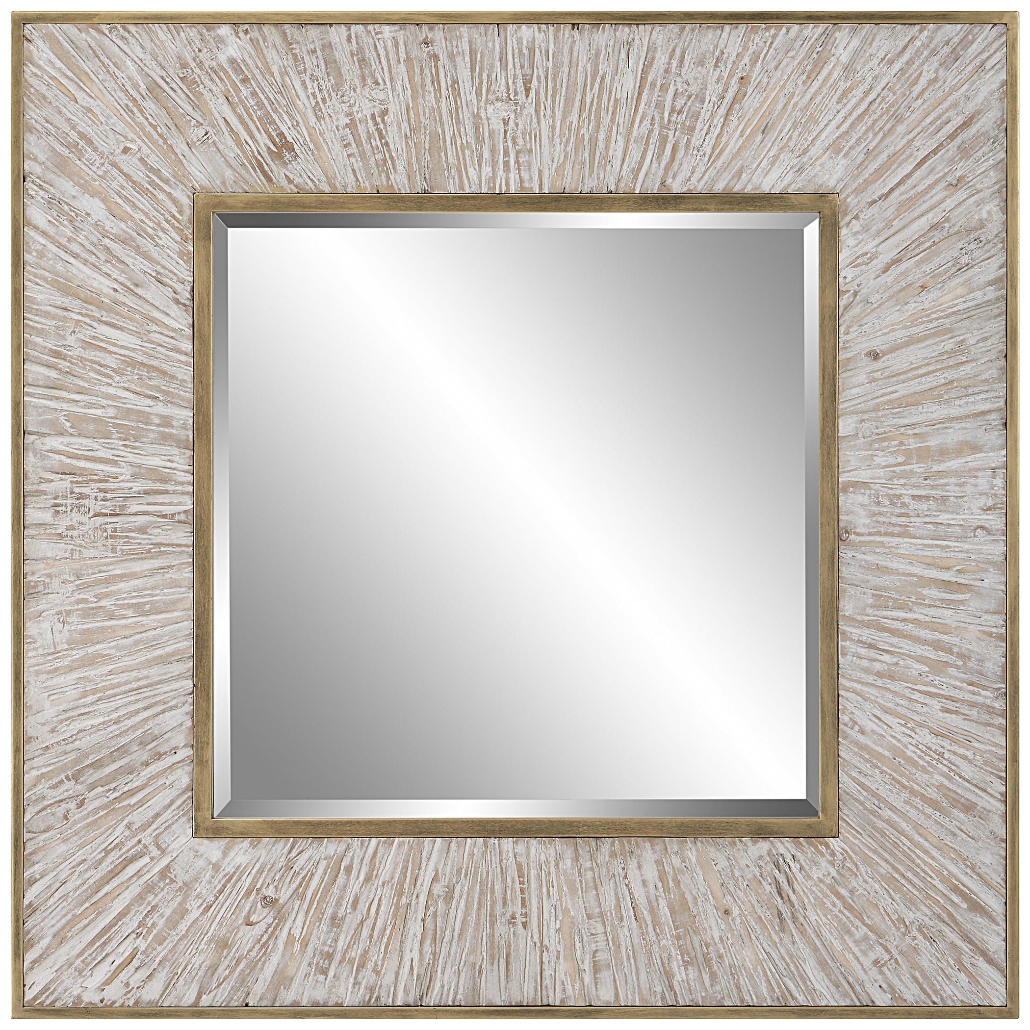 Uttermost Home Decor Motor Freight - Rate to be Quoted Uttermost Wharton Whitewashed Square Mirror