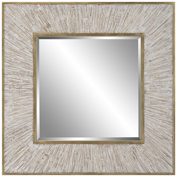Uttermost Home Decor Motor Freight - Rate to be Quoted Uttermost Wharton Whitewashed Square Mirror