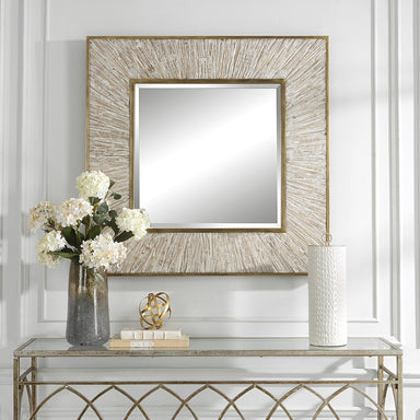 Uttermost Home Decor Motor Freight - Rate to be Quoted Uttermost Wharton Whitewashed Square Mirror