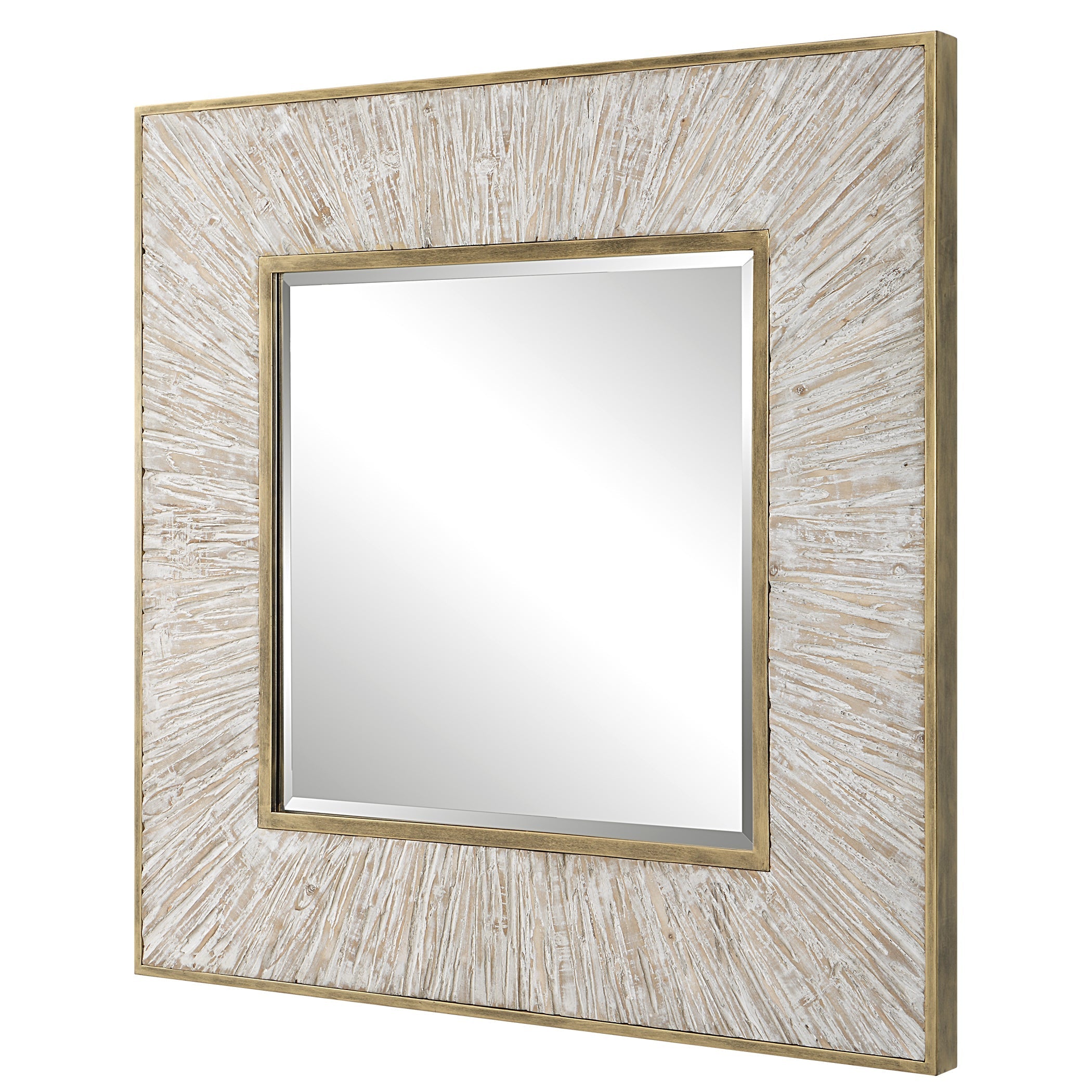 Uttermost Home Decor Motor Freight - Rate to be Quoted Uttermost Wharton Whitewashed Square Mirror