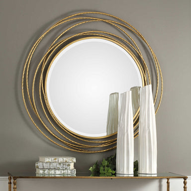 Uttermost Home Decor Motor Freight-Rate to be Quoted Uttermost Whirlwind Round Mirror