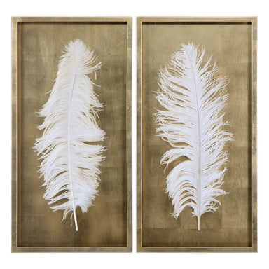 Uttermost Home Uttermost White Feathers Shadow Box, S/2