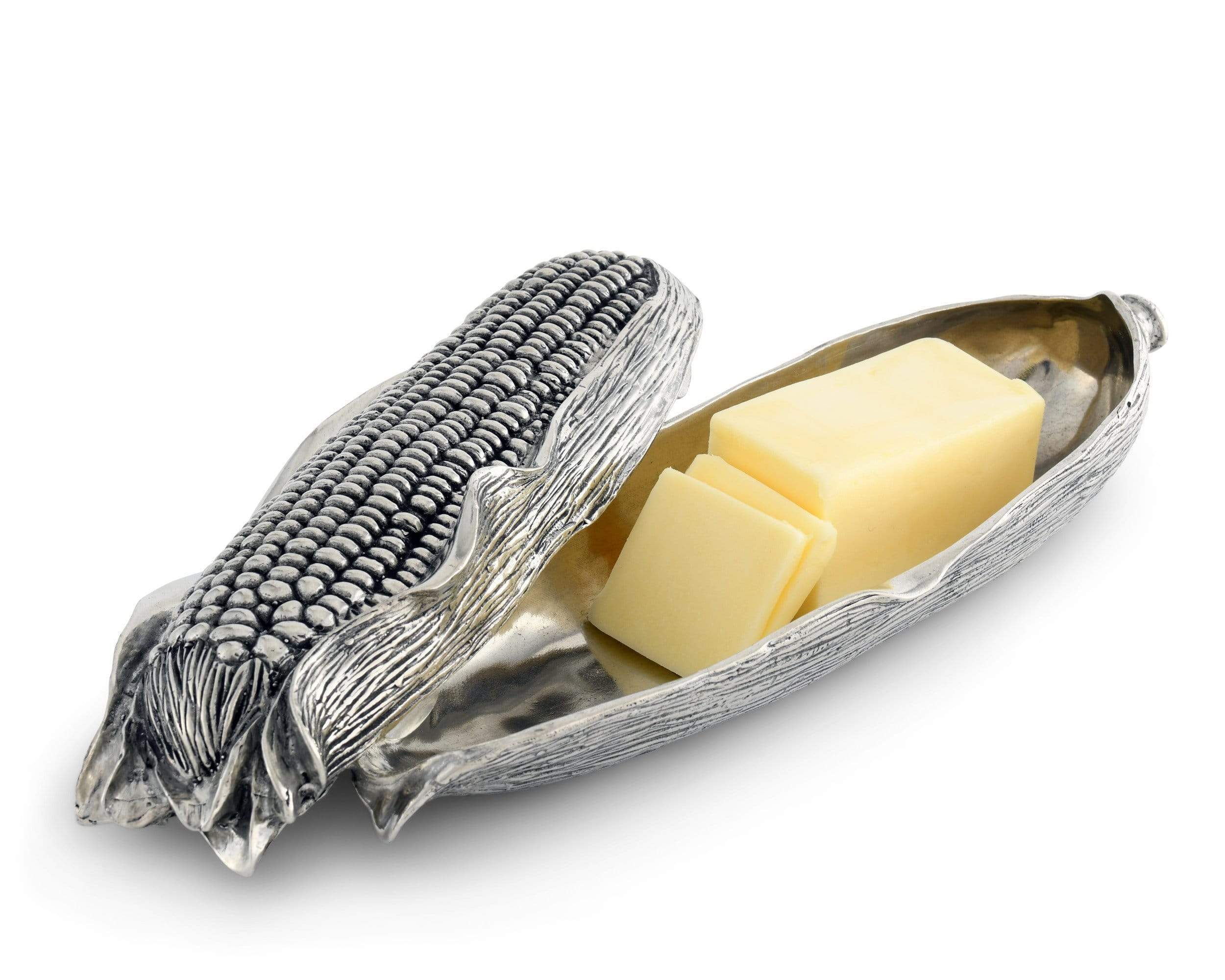 Vagabond House Serveware Vagabond House Butter Dish - Pewter Corn