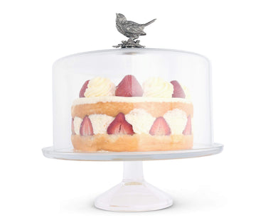 Vagabond House Serveware Vagabond House Cake Plate with Dome- Song Bird