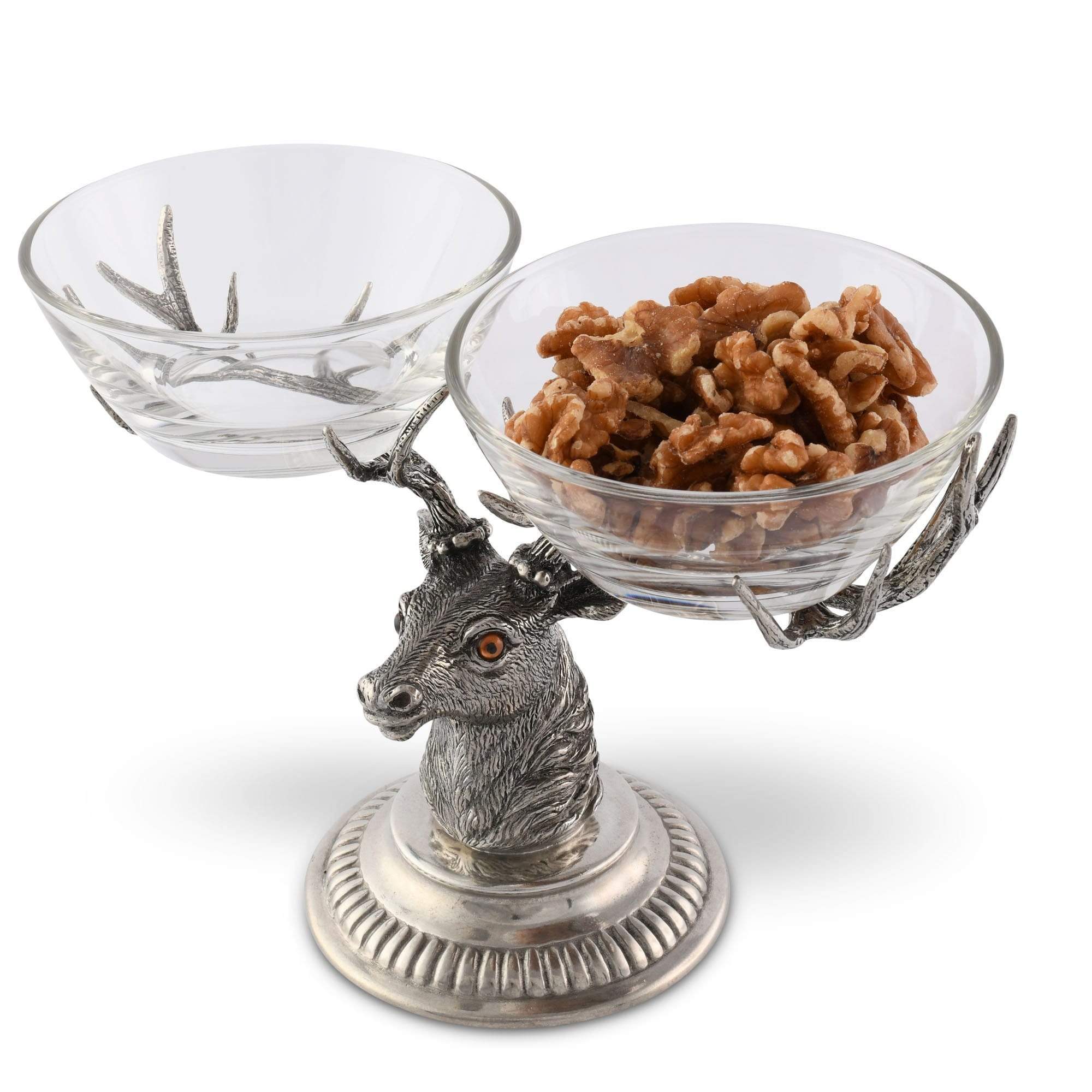 Vagabond House Serveware Vagabond House Dbl Condiment Bowl - Stag Head