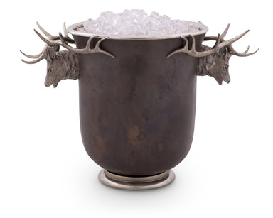 Vagabond House Serveware Vagabond House Elk Head Handle Bronze Ice Bucket