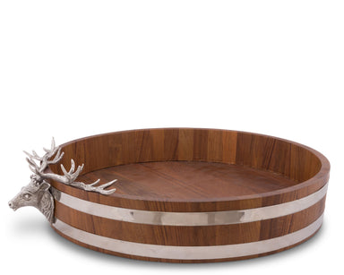 Vagabond House Serveware Vagabond House Elk Head Teak Tray