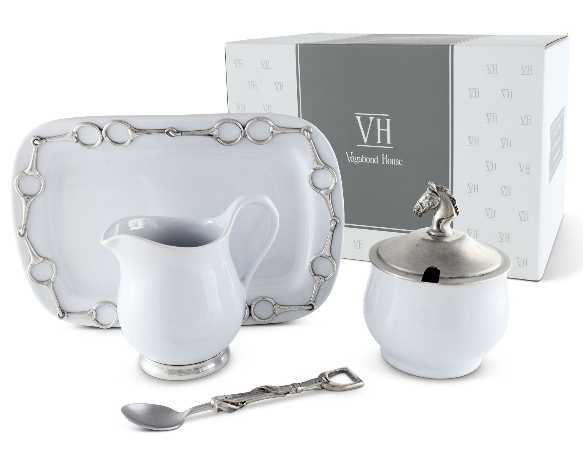 Vagabond House Serveware Vagabond House Equestrian Sugar And Creamer Set