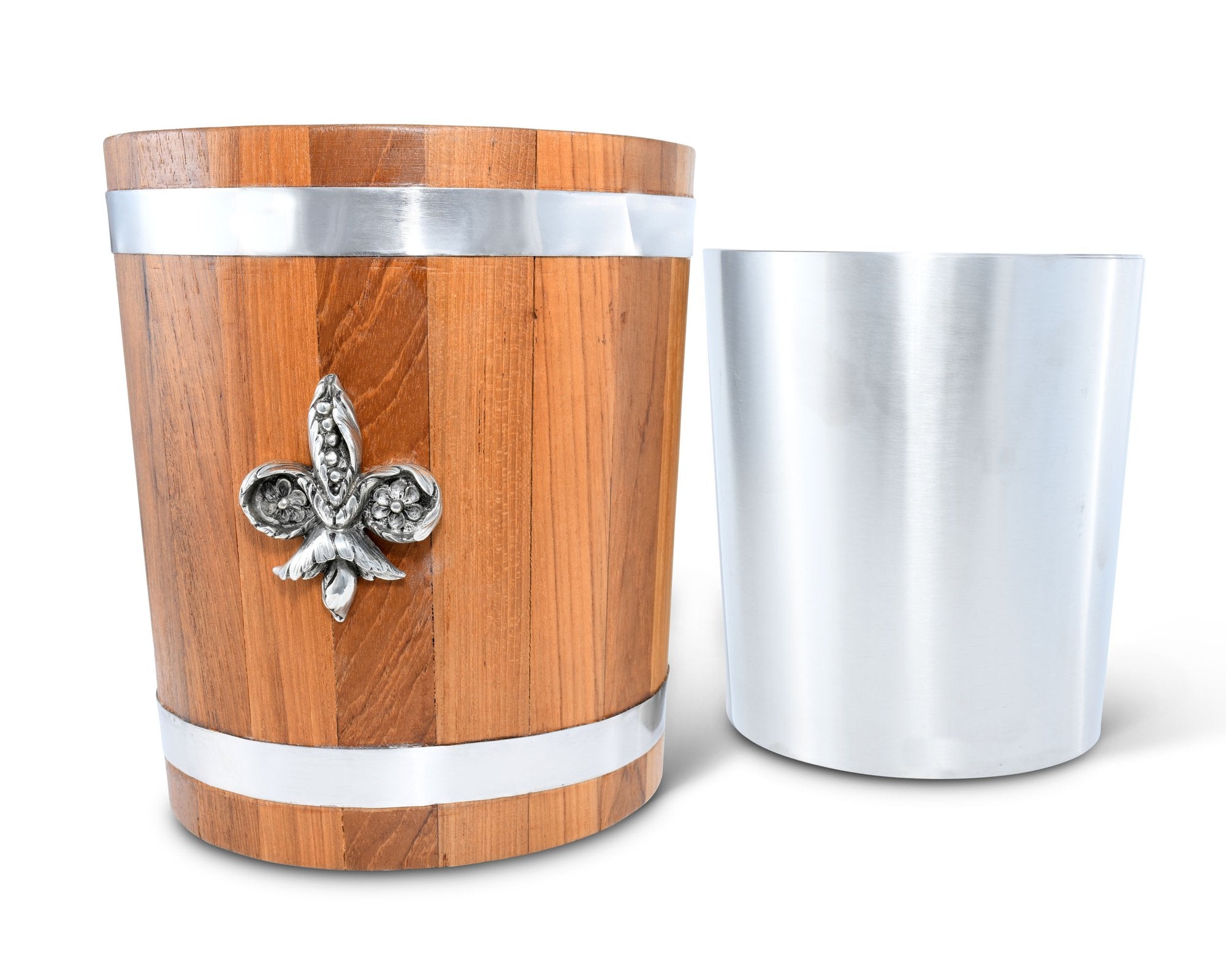 Extra Large Ice Bucket with Lid and Ice Scoop , Natural Teak