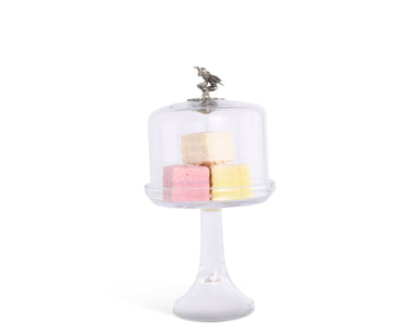 Vagabond House Serveware Vagabond House Honey Bee Glass Covered Dessert Stand, Short - Shipping March
