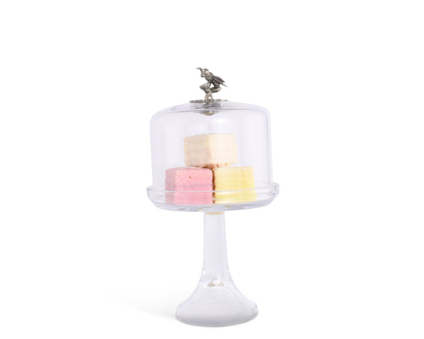 Vagabond House Serveware Vagabond House Honey Bee Glass Covered Dessert Stand, Short - Shipping March