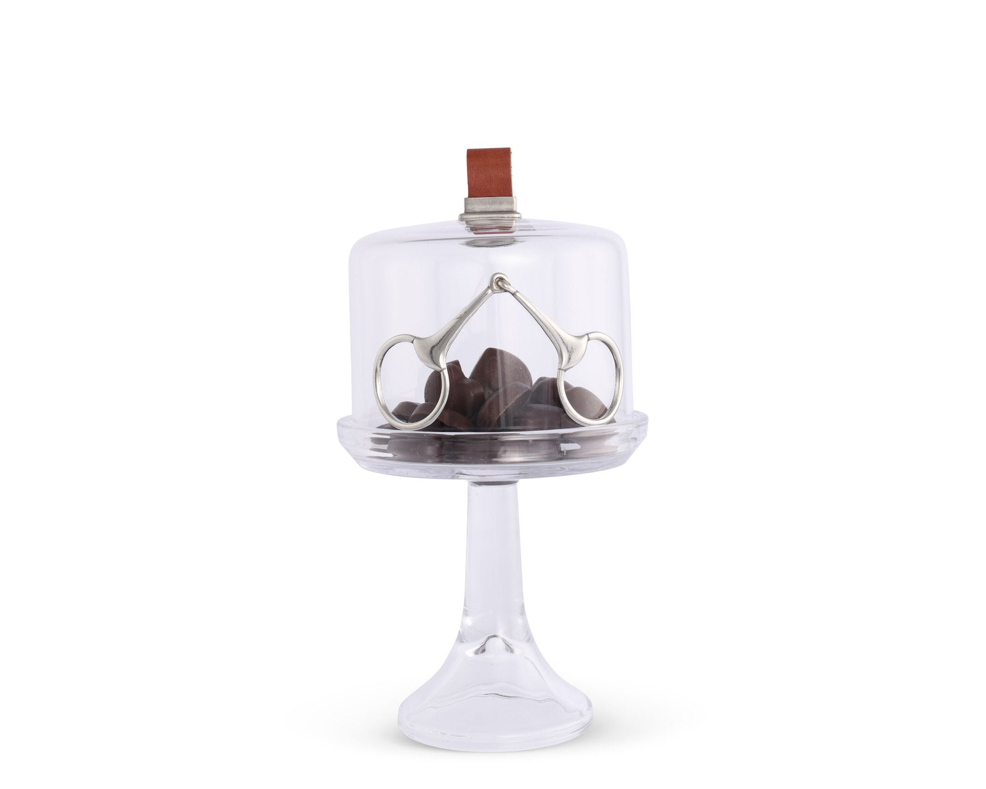 Vagabond House Serveware Vagabond House Horse Bit Glass Covered Dessert Stand, Short