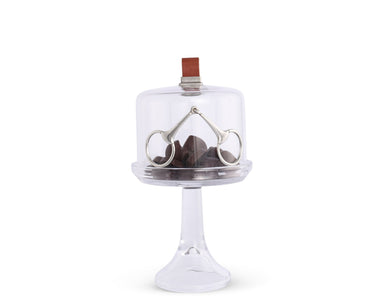 Vagabond House Serveware Vagabond House Horse Bit Glass Covered Dessert Stand, Short