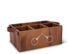 Vagabond House Serveware Vagabond House Horse Bits Leather Handles Flatware Caddy