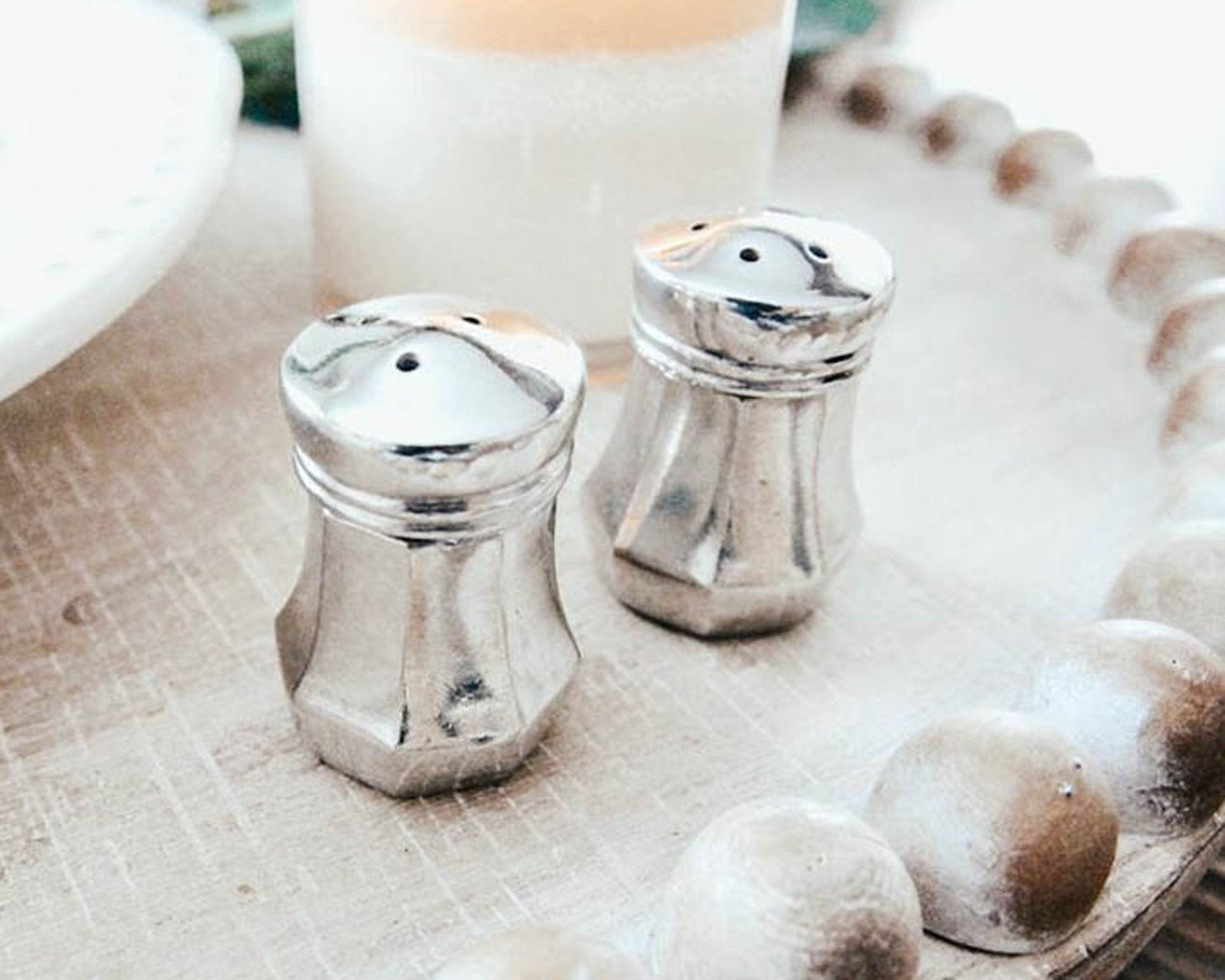 Mini Pewter Salt & Pepper Shakers