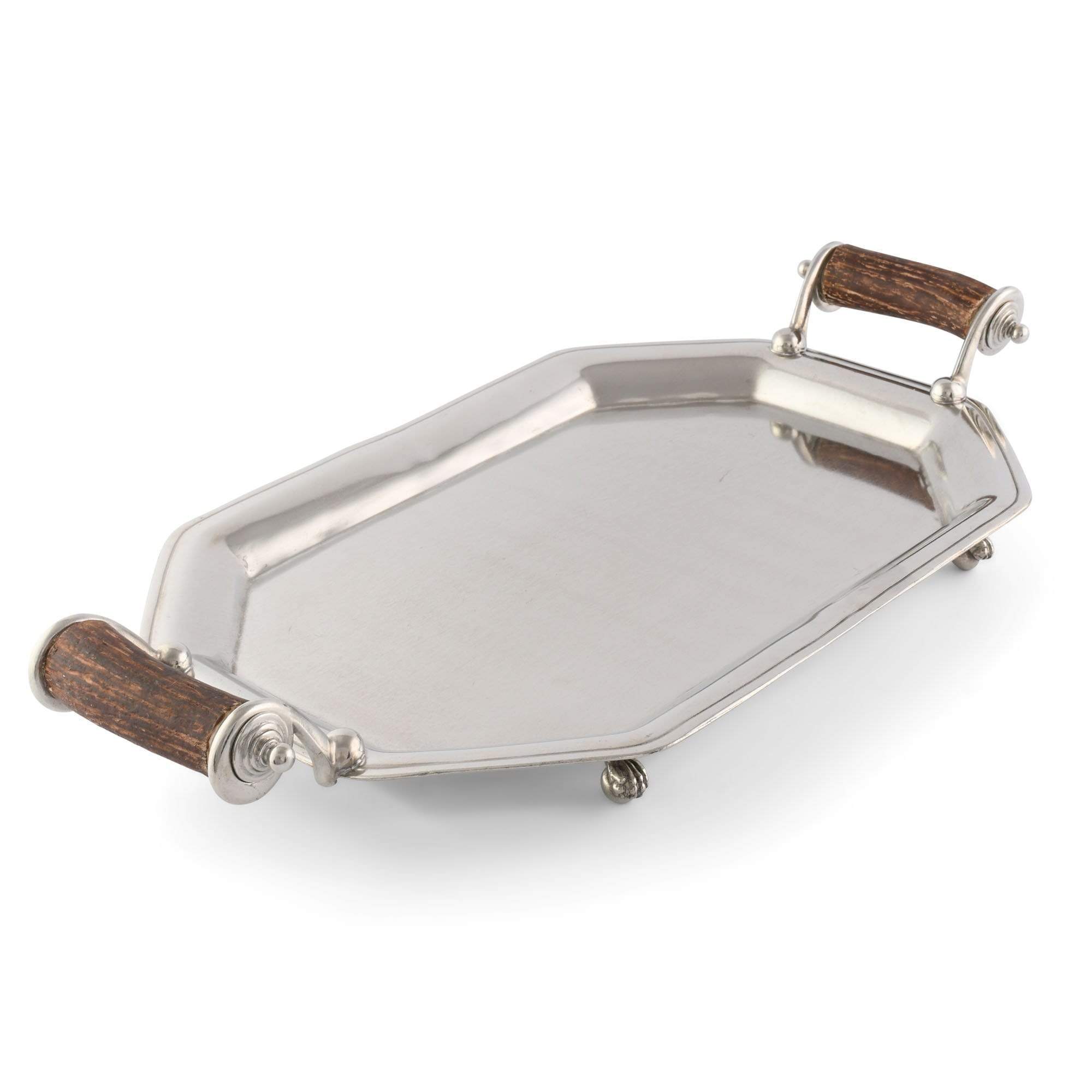 Vagabond House Serveware Vagabond House Parlor Serving Tray Large - Faux Antler Handles