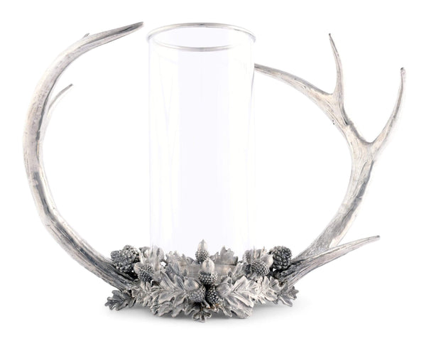 Vagabond House Serveware Vagabond House Pewter Antler Rack Acorn Pillar